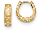 FJC Finejewelers 14k Yellow Gold Bright Cut 4mm Patterned Hinged Hoop Earrings