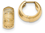 FJC Finejewelers 14k Gold Textured And Polished Hinged Hoop Earrings