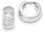 FJC Finejewelers 14k White Gold Textured And Polished Hinged Hoop Earrings