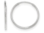 FJC Finejewelers 14k White Gold Polished Endless Tube Hoop Earrings