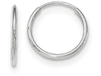 FJC Finejewelers 14k White Gold Polished Endless Tube Hoop Earrings