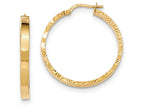 FJC Finejewelers 14k Yellow Gold Bright Cut Edge Polished Hoop Earrings 25mm x 3mm