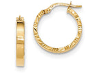 FJC Finejewelers 14k Yellow Gold Bright Cut Edge Polished Hoop Earrings 15 x 3 mm