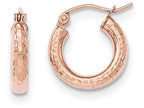 FJC Finejewelers 14k Rose Gold Polished Light Weight Small Bright Cut Tube Hoop Earrings