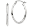 FJC Finejewelers 14k White Gold Polished Oval Tube Hoop Earrings