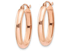 FJC Finejewelers 14k Rose Gold Polished Half-round Oval Hoop Earrings