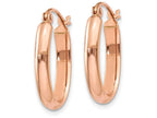 FJC Finejewelers 14k Rose Gold Polished Half-round Oval Hoop Earrings