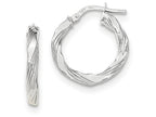 FJC Finejewelers 14k White Gold Twisted Textured Hoop Earrings