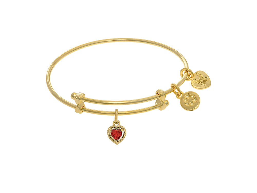 Angelica Collection Brass With Yellow Finish Charm January Heart Shape CZ Birth Month (Small)