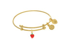 Brass With Yellow Finish Enamel Strawberry Charm On Yellow Angelica Collection Tween Bangle (Small)