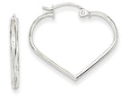 FJC Finejewelers 14k White Gold 2mm Heart Hoop Earrings