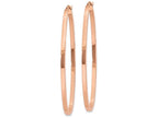 FJC Finejewelers 14 kt Rose Gold 2mm Square Tube Oval Hoop Earrings