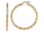FJC Finejewelers 14k Yellow Gold Polished And Textured Hoop Earrings