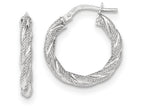 FJC Finejewelers 14k White Gold Twisted Textured Hoop Earrings
