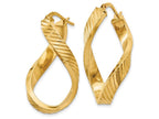 FJC Finejewelers 14k Yellow Gold Twisted Textured Oval Hoop Earrings
