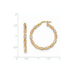 FJC Finejewelers 14k Tri-color Textured Twisted Hoop Earrings