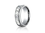 Benchmark 7mm Titanium Comfort Fit Hammered-Finished  Wedding Band / Ring