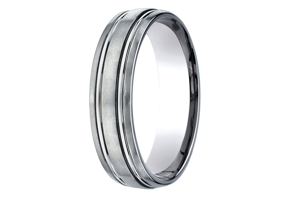 Benchmark Titanium 6mm Comfort Fit Design Wedding Band / Ring