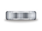 Benchmark Titanium  7mm Comfort-fit Satin-finished With High Polished Beveled Edge Carved Design Wedding Band Ring