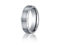 Benchmark Titanium  7mm Comfort-fit Satin-finished With High Polished Beveled Edge Carved Design Wedding Band Ring
