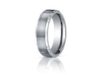 Benchmark Titanium  7mm Comfort-fit Satin-finished With High Polished Beveled Edge Carved Design Wedding Band Ring
