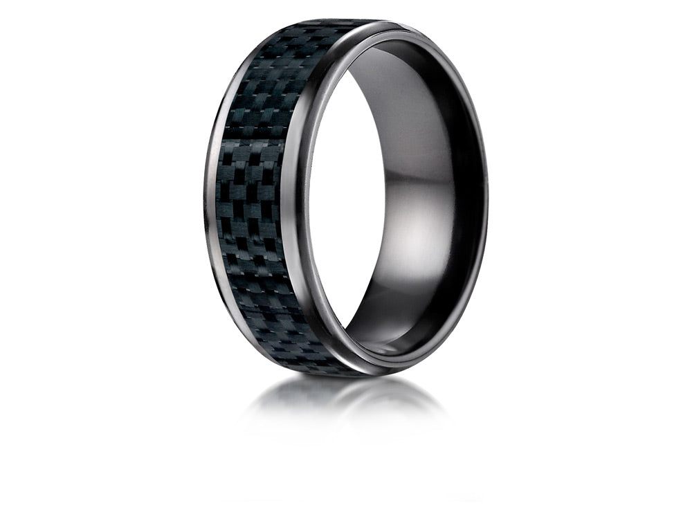 Benchmark Black Titanium 8mm Comfort Fit Wedding Band / Ring