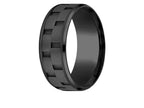 Benchmark Black Titanium 8mm Comfort Fit with Black Cobalt Link Pattern Center Wedding Band / Ring