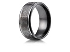 Benchmark Black Titanium 9mm Comfort-Fit Cathedral Cross Design  Wedding Band / Ring
