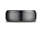 Benchmark Black Titanium 9mm Comfort-fit Satin-finished Stair-step Edge Design Ring