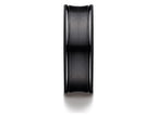 Benchmark Black Titanium 7.5mm Comfort-fit Satin-finished Concave Round Edge Carved Wedding Band Ring