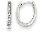 FJC Finejewelers 14k White Gold Bright-cut Hinged Hoop Earrings