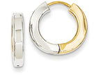 FJC Finejewelers 14k Two-tone Gold Polished Hollow Hinged Hoop Earrings