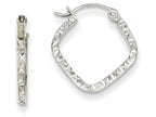 FJC Finejewelers 14k White Gold Bright Cut Squared Hoop Earrings