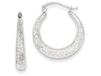 FJC Finejewelers 14k White Gold Bright Cut Hollow Hoop Earrings