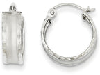 FJC Finejewelers 14k White Gold Bright Cut Satin Hoop Earrings