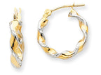 FJC Finejewelers 14k Yellow Gold Polished 2.75mm Fancy Twisted Hoop Earrings