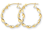 FJC Finejewelers 14k Yellow Gold Polished 2.75mm Fancy Twisted Hoop Earrings