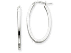 FJC Finejewelers 14k White Gold Oval Hoop Earrings