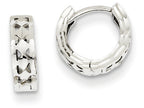 FJC Finejewelers 14k White Gold Bright-cut Hinged Hoop Earrings