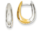 FJC Finejewelers 14 kt Two Tone Gold U Shaped Hinged Hoop Earrings