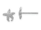 FJC Finejewelers 14k White Gold Polished Textured Starfish Post Earrings