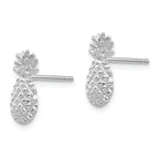 FJC Finejewelers 14k White Gold Polished Textured Pineapple Post Earrings