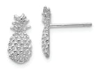 FJC Finejewelers 14k White Gold Polished Textured Pineapple Post Earrings