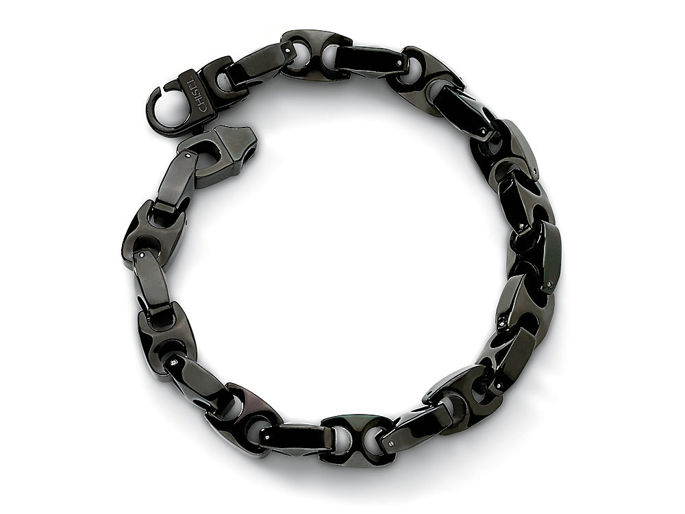 Chisel Tungsten Black IP - 9.5 inches Bracelet
