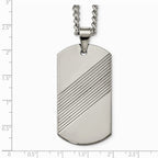 Chisel Tungsten Textured and Polished Dog Tag Necklace