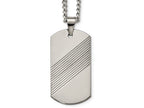 Chisel Tungsten Textured and Polished Dog Tag Necklace