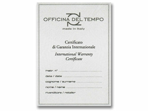 Officina Del Tempo Style Minimal 46mm Chronograph Leather Band (OT1033/1100N) Made in Italy