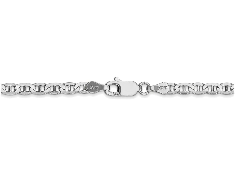 FJC Finejewelers 24 Inch 14k White Gold 3mm Concave Anchor Chain Necklace
