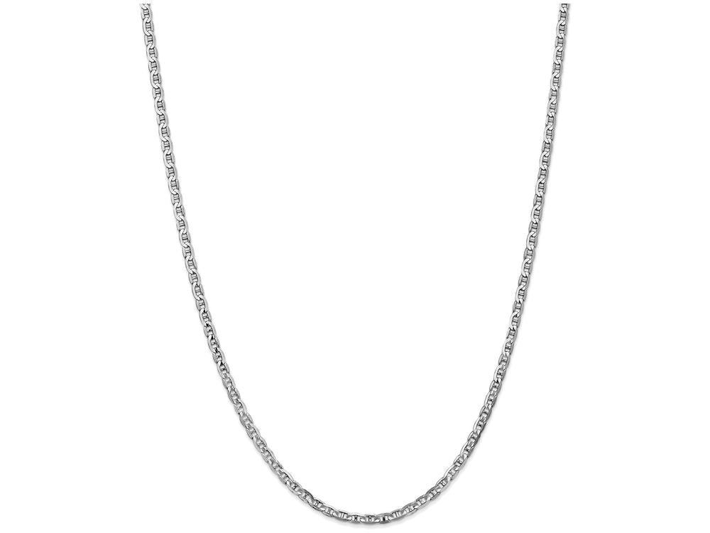 FJC Finejewelers 24 Inch 14k White Gold 3mm Concave Anchor Chain Necklace