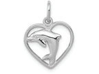 FJC Finejewelers 14k White Gold Dolphin In Heart Charm